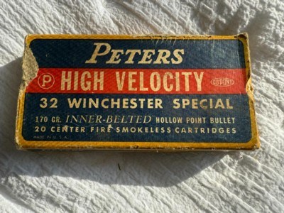 Vintage Peters High Velocity 32 Winchester Special Rustless Cartridges