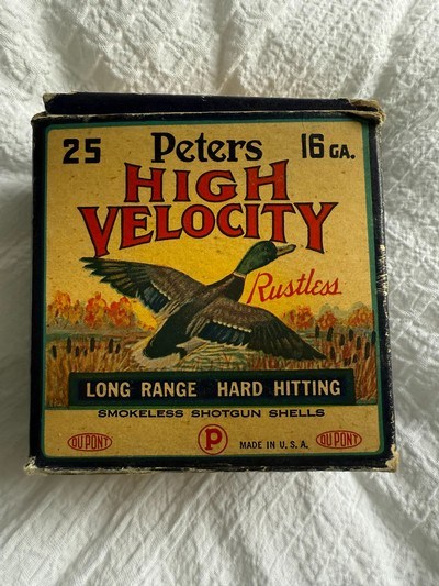 Vintage Peters High Velocity 16 Gauge Rustless Ammo
