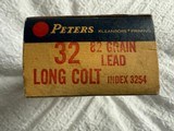 Peters Vintage 32Long Colt Center Fire Cartridges 62 Grain Lead - 5 of 6