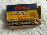 Western Super X 22 Savage High Power Lubaloy Bullets - Image 1 of 7