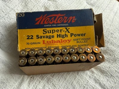 Western Super X 22 Savage High Power Lubaloy Bullets - Image 1 of 7