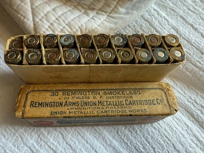 Vintage .30 Remington Smokeless UMC Two Piece Box 170 GRS. Soft Point Bullets - Image 6 of 6