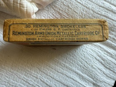 Vintage .30 Remington Smokeless UMC Two Piece Box 170 GRS. Soft Point Bullets - Image 2 of 6