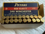 Peters High Velocity 348 Winchester 150 Grain Soft Point Bullets - 1 of 4