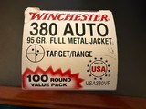 Winchester 380 Auto 95 GR Full Metal Jacket - Image 5 of 7