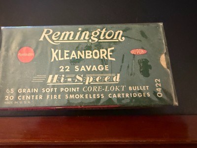 Remington Kleanbore 22 Savage High Speed 65 GR Cartridges - Image 1 of 4