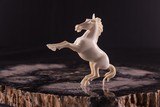 Exquisite Hand Carved Ivory Rampant Colt Horse