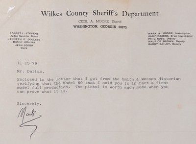 Georgia Sheriff Owned 1st Year Bright Stainless Model 60 Chief Special Factory Letter 99% - Image 4 of 14