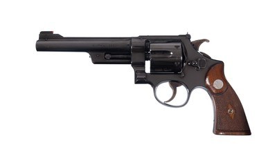 Smith & Wesson .357 Registered Magnum 6” King Sights Red Post Humpback Hammer Lettered - Image 1 of 12