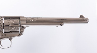 Factory Engraved Colt SAA 3rd Gen 7 1/2” 9mm Nickel Rare! - Image 6 of 11