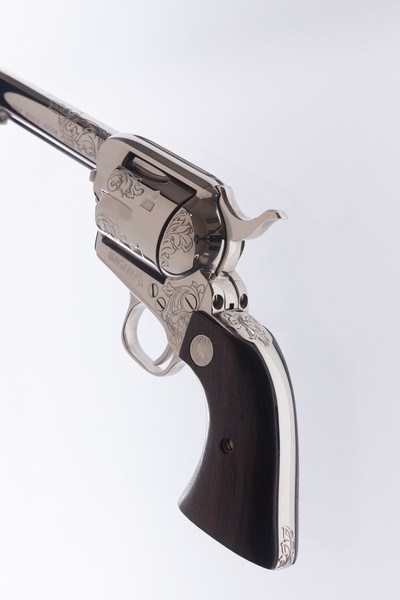 Factory Engraved Colt SAA 3rd Gen 7 1/2” 9mm Nickel Rare! - Image 9 of 11