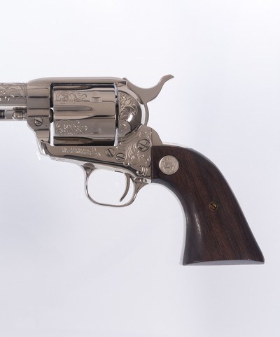 Factory Engraved Colt SAA 3rd Gen 7 1/2” 9mm Nickel Rare! - Image 2 of 11