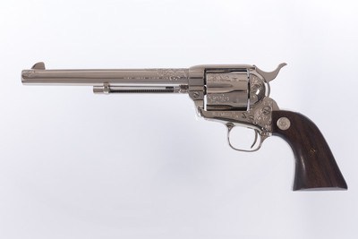 Factory Engraved Colt SAA 3rd Gen 7 1/2” 9mm Nickel Rare! - Image 1 of 11
