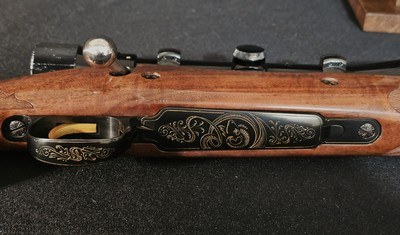 1970 Browning Belgium Medallion .300 Win Mag - Hand Engraved, Period Scope & Brake, Bedded, Rare! - Image 18 of 19