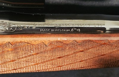 1970 Browning Belgium Medallion .300 Win Mag - Hand Engraved, Period Scope & Brake, Bedded, Rare! - Image 14 of 19