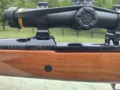 CZ 550 Magnum in 505 Gibbs with Leupold VX5-HD Illuminated scope and custom ammunition - Image 13 of 15