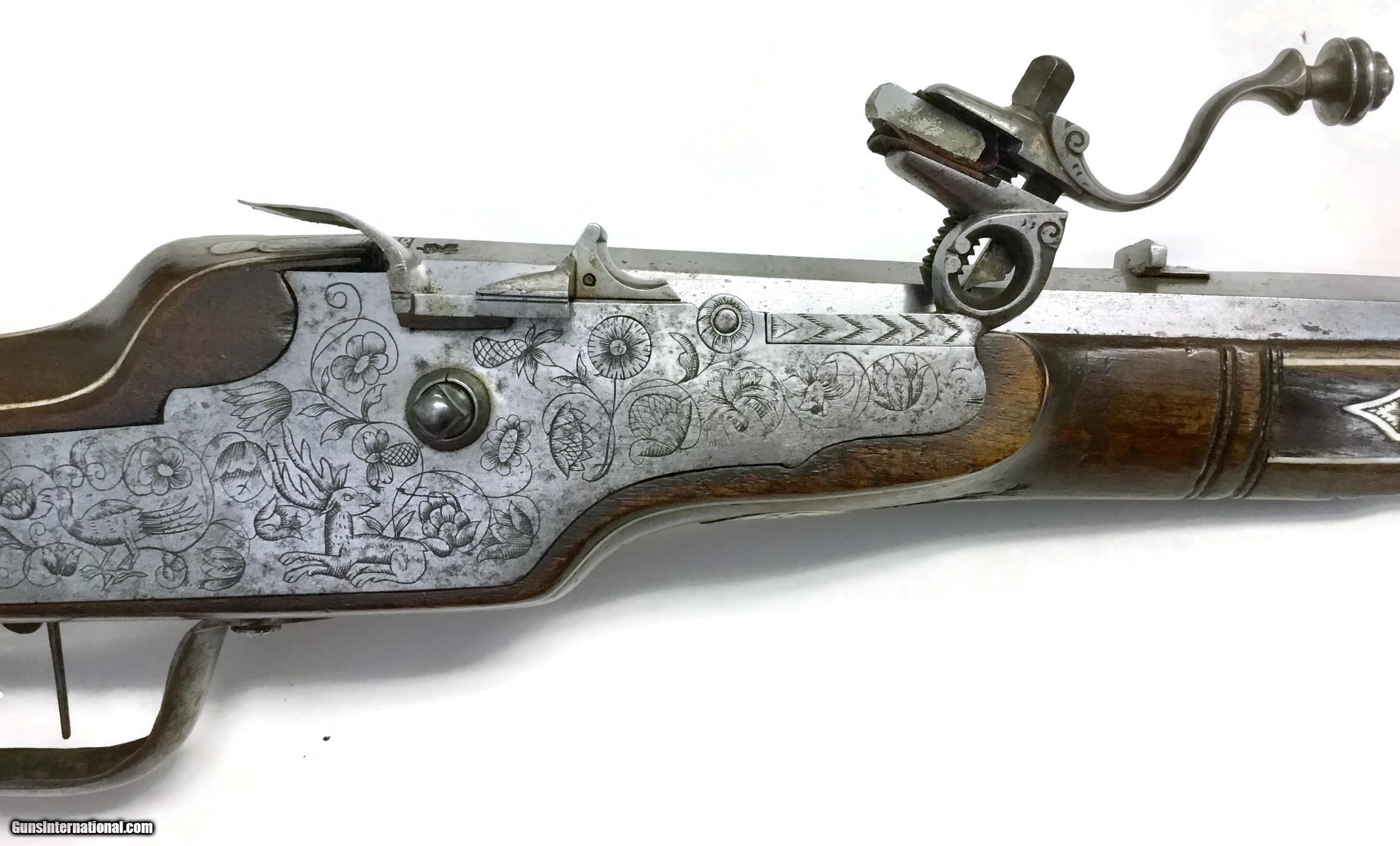 Early Saxon Wheellock 25bore German Wheellock Sporting Carbine by Wenzel Kutshera, dated 1662