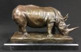 Beautiful Rhinocerous Bronze signed - Would be a great addition to any Trophy Room or Office - 1 of 4