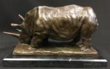Beautiful Rhinocerous Bronze signed - Would be a great addition to any Trophy Room or Office - 2 of 4