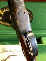 As New Parker Reproduction DHE 20GA - Leather Cased - Fantastic Figured Wood - w/ Manual - 6 of 10