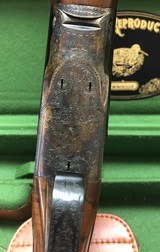 As New Parker Reproduction DHE 20GA - Leather Cased - Fantastic Figured English Straight Stock Wood - w/ Manual - 6 of 13