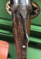 As New Parker Reproduction DHE 20GA - Leather Cased - Fantastic Figured English Straight Stock Wood - w/ Manual - 3 of 13