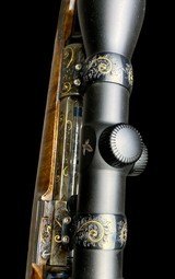 DELUXE HAUPTMANN SPORTING RIFLE- SLIM LINE - CASE COLORED & ENGRAVED - 270 WIN W/ SWAROVSKI & CASE - 14 of 15