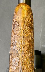 BEAUTIFUL JOHANN MICHELITSCH COMBINATION GUN - STUNNING CARVED STOCK - 12GA X 8X57 W/ KAHLES SCOPE - 12 of 13