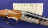 EXHIBITION KARL HAUPTMANN SELF-OPENER 28GA SIDELEVER SxS GAME SHOTGUN - STUNNING UNIQUE GUN
