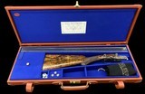 EXQUISITE KARL HAUPTMANN TRIPLE SxSxS 410 SIDE-LEVER W/ GOLD GAME SCENE INLAYS - CASED - AS NEW - 3 of 12
