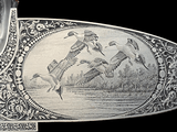 FABBRI EXHIBITION GAME SCENE MARIO TERZI ENGRAVED 12GA O/U SIDELOCK PIGEON GUN- CASED - CIRCA 2000 - PICTURED IN TERZI BOOK - AS NEW - 9 of 13