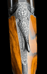 FABBRI EXHIBITION GAME SCENE MARIO TERZI ENGRAVED 12GA O/U SIDELOCK PIGEON GUN- CASED - CIRCA 2000 - PICTURED IN TERZI BOOK - AS NEW - 5 of 13