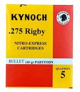 KYNOCH ENGLAND 275 RIGBY (7X57) AMMUNITION - NEW PRODUCTION - 140GR PARTITION