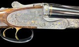 HAUPTMANN 8X57 JRS DELUXE GAME SCENE AND GOLD ACCENT SIDELOCK DOUBLE RIFLE - W/ SWAROVSKI Z8i - ILLUMINATED