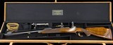 SPECTACULAR DELUXE WESTLEY RICHARDS 300 WIN MAG BOLT RIFLE W/ 30MM SWING MOUNTS - LEATHER CASED