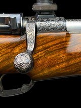 SPECTACULAR DELUXE WESTLEY RICHARDS 300 WIN MAG BOLT RIFLE W/ 30MM SWING MOUNTS - LEATHER CASED - 4 of 14