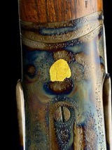 JOSEPH LANG & SON KEYLOCK SIDELOCK EJECTOR GAME GUN - GOLD INLAYS - CASED 12GA - ABERCROMBIE & FITCH - 15 of 18