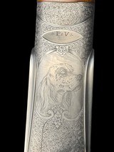 FANTASTIC TOMASONI GAME SCENE ENGRAVED PERUGINI AND VISINI 20 GAUGE GAME GUN WITH CASE - 4 of 19