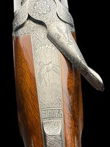 FANTASTIC TOMASONI GAME SCENE ENGRAVED PERUGINI AND VISINI 20 GAUGE GAME GUN WITH CASE - 2 of 19