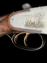 HEYM 88B
- DELUXE
ENGRAVED ELEPHANT / CAPE BUFFALO SIDEPLATE SAFARI DOUBLE RIFLE
-- 375 H&H
- AS NEW - 16 of 19
