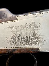 HEYM 88B
- DELUXE
ENGRAVED ELEPHANT / CAPE BUFFALO SIDEPLATE SAFARI DOUBLE RIFLE
-- 375 H&H
- AS NEW - 5 of 19