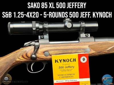 SAKO 85 XL 500 JEFFERY BOLT RIFLE - SCHMIDT & BENDER 1.25-4X20 - 5-ROUNDS KYNOCH 500 JEFFERY