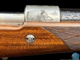 BROWNING FN HIGH POWER OLYMPIAN GRADE 375 H&H SIGNED - EUROPEAN GAME SCENE D MATAGNE SIGNED ENGRAVING - LONG EXTRACTOR MAUSER - 14 of 20