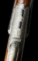 UNIQUE & RARE
-
PERUGINI & VISINI
-
TRIPLE BARREL
EXHIBITION -
28GA
-
TOMASONI FLORAL & GOLD ENGRAVED
- ULTIMATE QUAIL OR DOVE GUN - 14 of 19