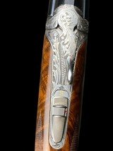 STUNNING-FFLI. BERTUZZI--ROUND BODY O/U -GAME SCENE ENGRAVED- EXHIBITION TURKISH WALNUT- 20GA -30