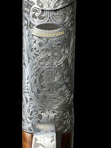 STUNNING-FFLI. BERTUZZI--ROUND BODY O/U -GAME SCENE ENGRAVED- EXHIBITION TURKISH WALNUT- 20GA -30