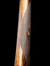 STUNNING-FFLI. BERTUZZI--ROUND BODY O/U -GAME SCENE ENGRAVED- EXHIBITION TURKISH WALNUT- 20GA -30