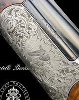 STUNNING-FFLI. BERTUZZI--ROUND BODY O/U -GAME SCENE ENGRAVED- EXHIBITION TURKISH WALNUT- 20GA -30