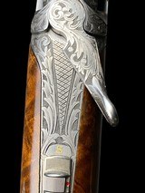 STUNNING-FFLI. BERTUZZI--ROUND BODY O/U -GAME SCENE ENGRAVED- EXHIBITION TURKISH WALNUT- 20GA -30
