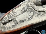 NIB MERKEL GERMANY - 160A-EY LUX AFRICA DOUBLE RIFLE - 470 NITRO EXPRESS - KROTH GAME SCENE ENGRAVED ELEPHANT & RHINO - 19 of 20